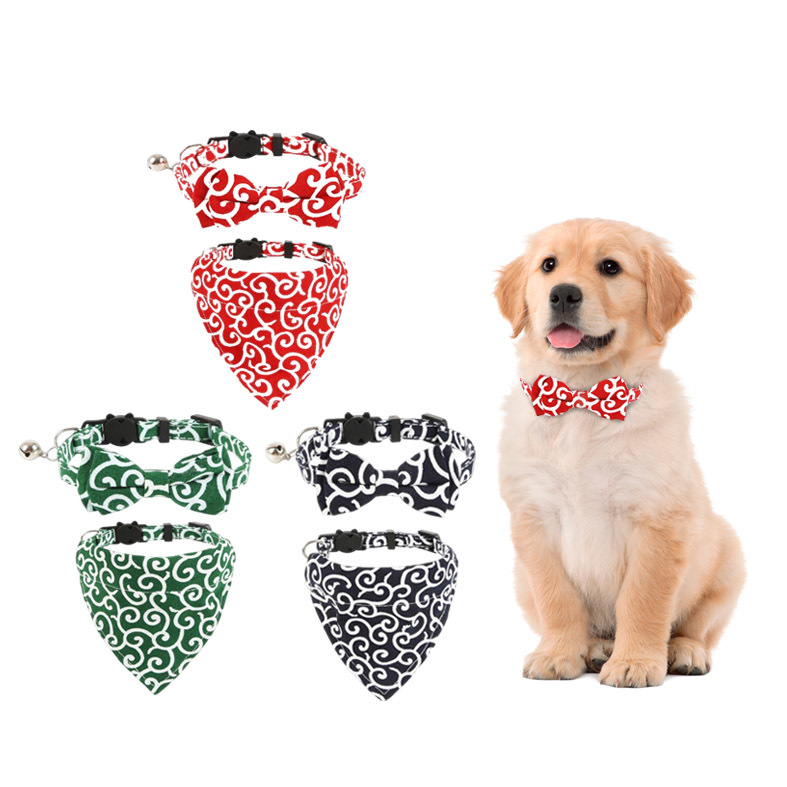 Triangular Tartan Scarf Custom Wholesale Plaid Dog Collar Bow Tie Tang Grass Cat Collar OEM
