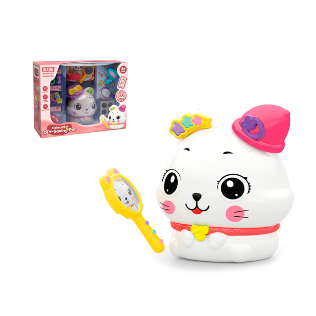 2023 New Unisex 2-in-1 DIY Interactive Pet Pretend Play Toys Cat Toys and Piggy Bank Toys for Kids