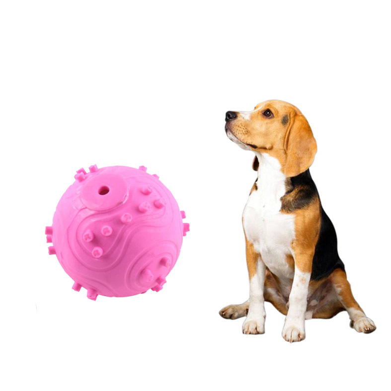 Durable Dog Chew Ball Natural Rubber Ball for Dog Training Chewing and Interactive Tug Ball Toy Clean Teeth