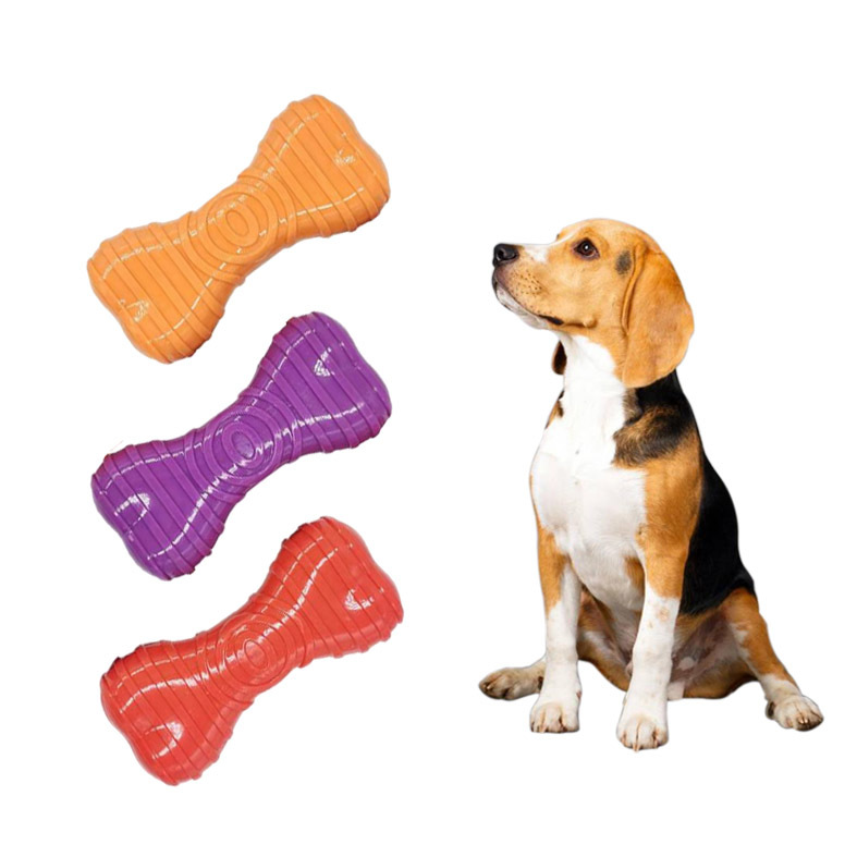 Durable Rope with Bone Shape Dog Chew Toy Natural  Bone Shape Rubber Toy for Dog Training Chewing Interactive Toy Clean Teeth
