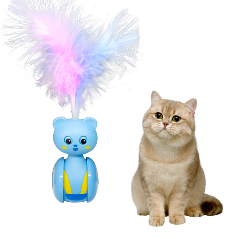 Pets Toys and Hot Selling Tumbler Cat Self-relief Artifact Cat Stick Feather Stick Kitten Cat Pet Feather Toy