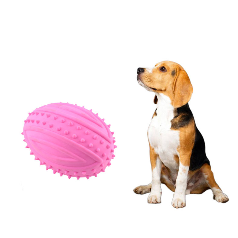 Durable Dog Chew Football Natural Rubber Ball for Dog Training Chewing and Interactive Toy Clean Teeth