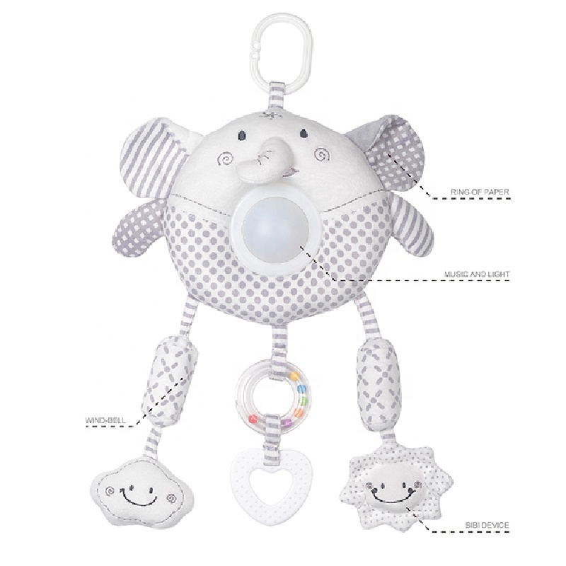 Customize Baby Hippo Pendant Plush Hanging Soothing Toy with Sound Light Electronic Plush Toy