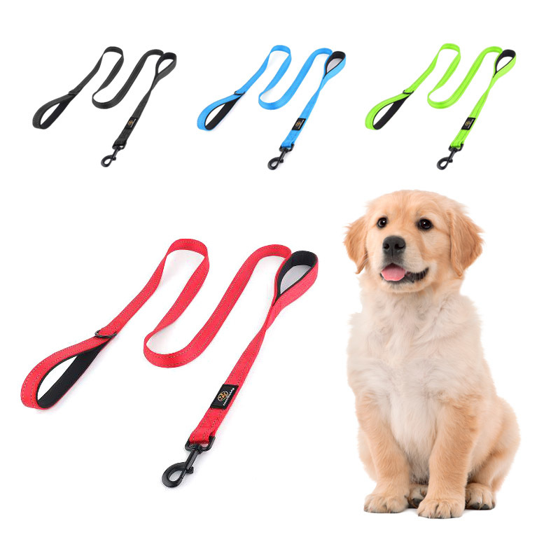 Custom Wholesale Nylon Rope Long Dog Leash With Lockable Hook Handle Dog Leash for Dogs OEM