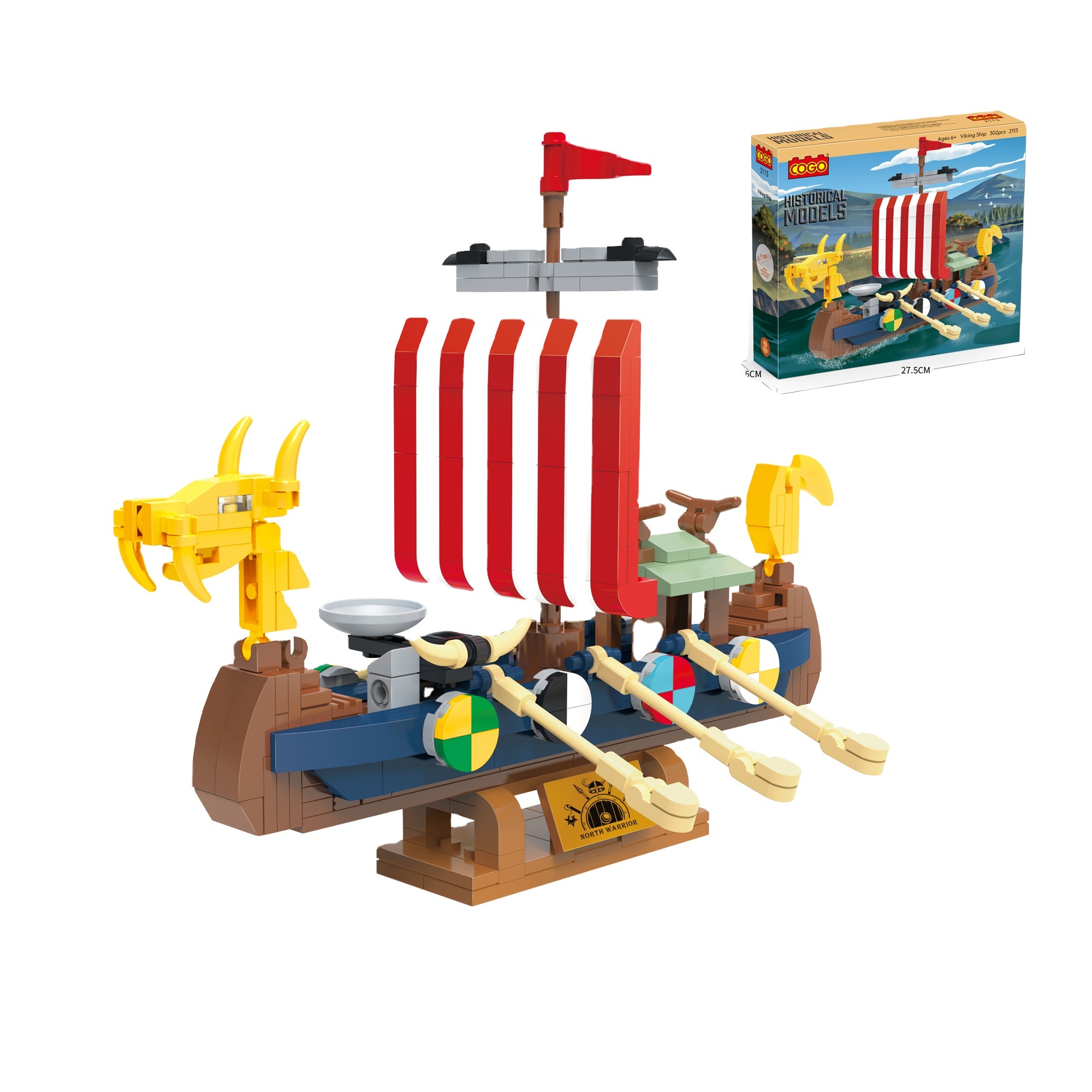Puzzle Building Blocks/small Particles/creative Ornaments Series/Viking Warship 302PCS