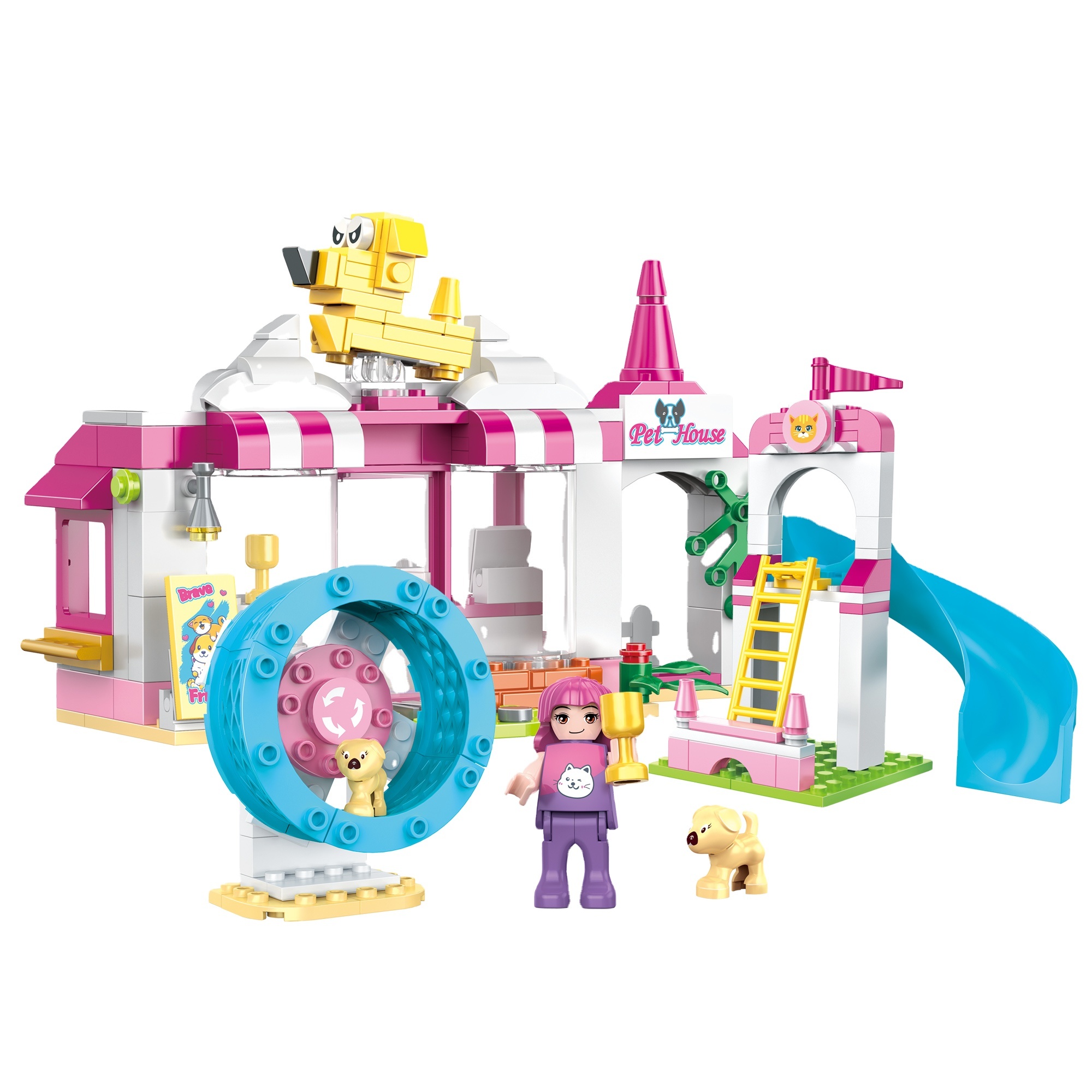 Puzzle Building Blocks/new Cute Pet Girl Series/cute Pet Training Camp/244PCS