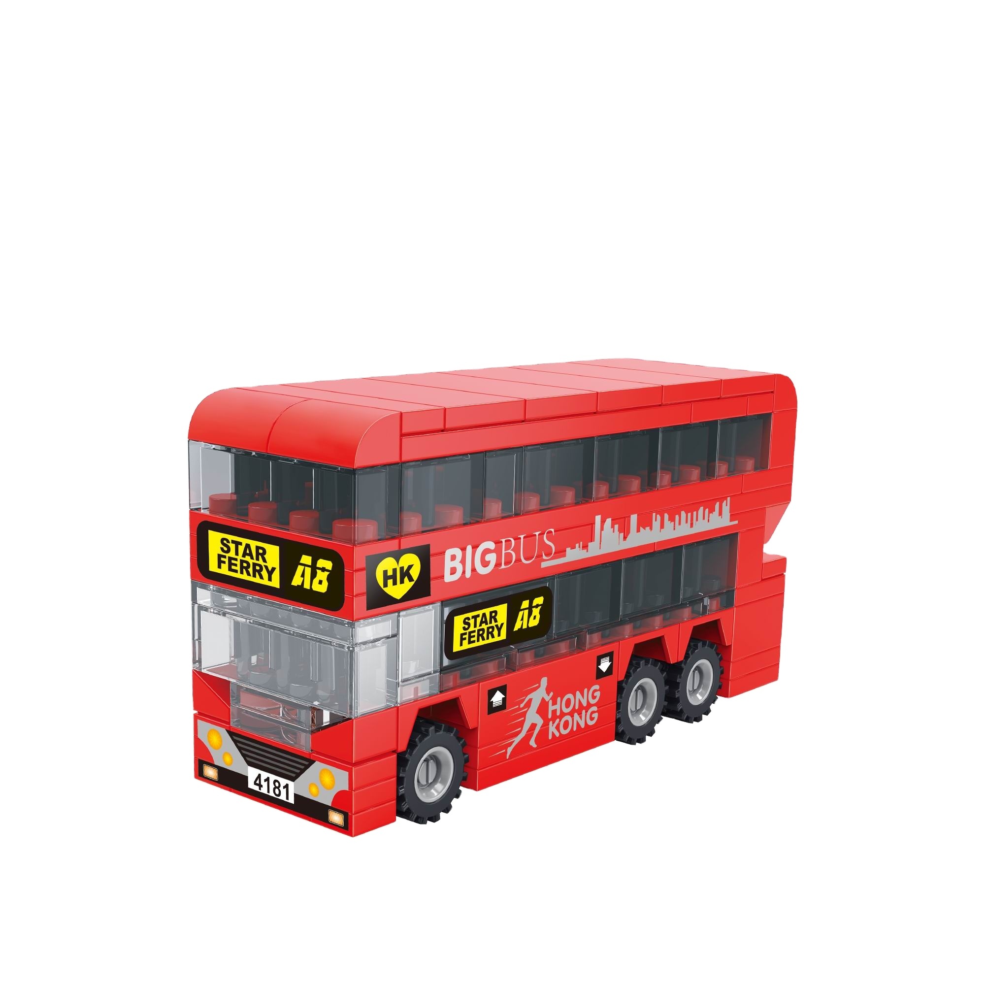 Puzzle Building Blocks/small Particles/new City Series/red Mini Double-decker Bus 123PCS