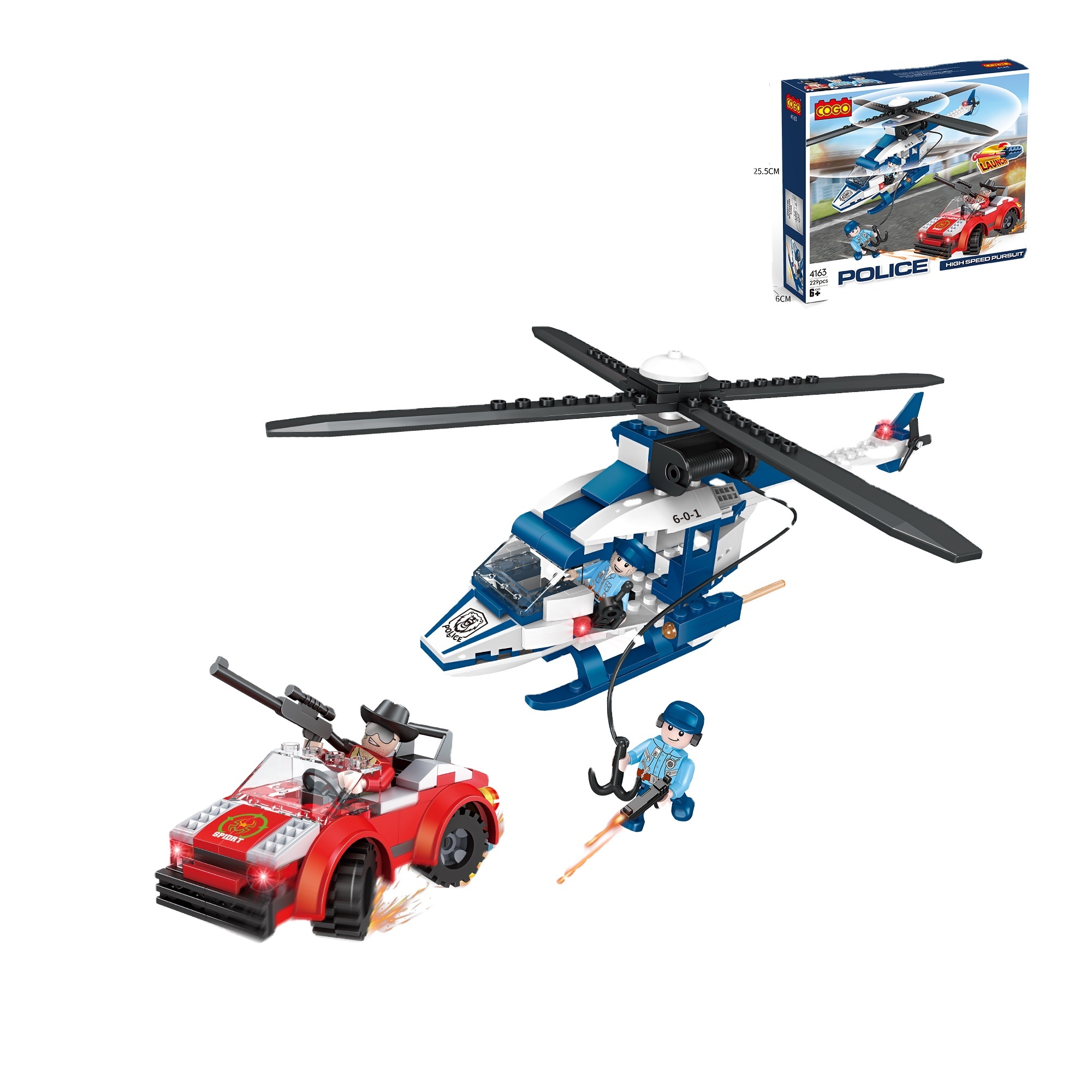 Puzzle Building Blocks/small Particles/new City Police Series/high Speed Pursuit 229PCS