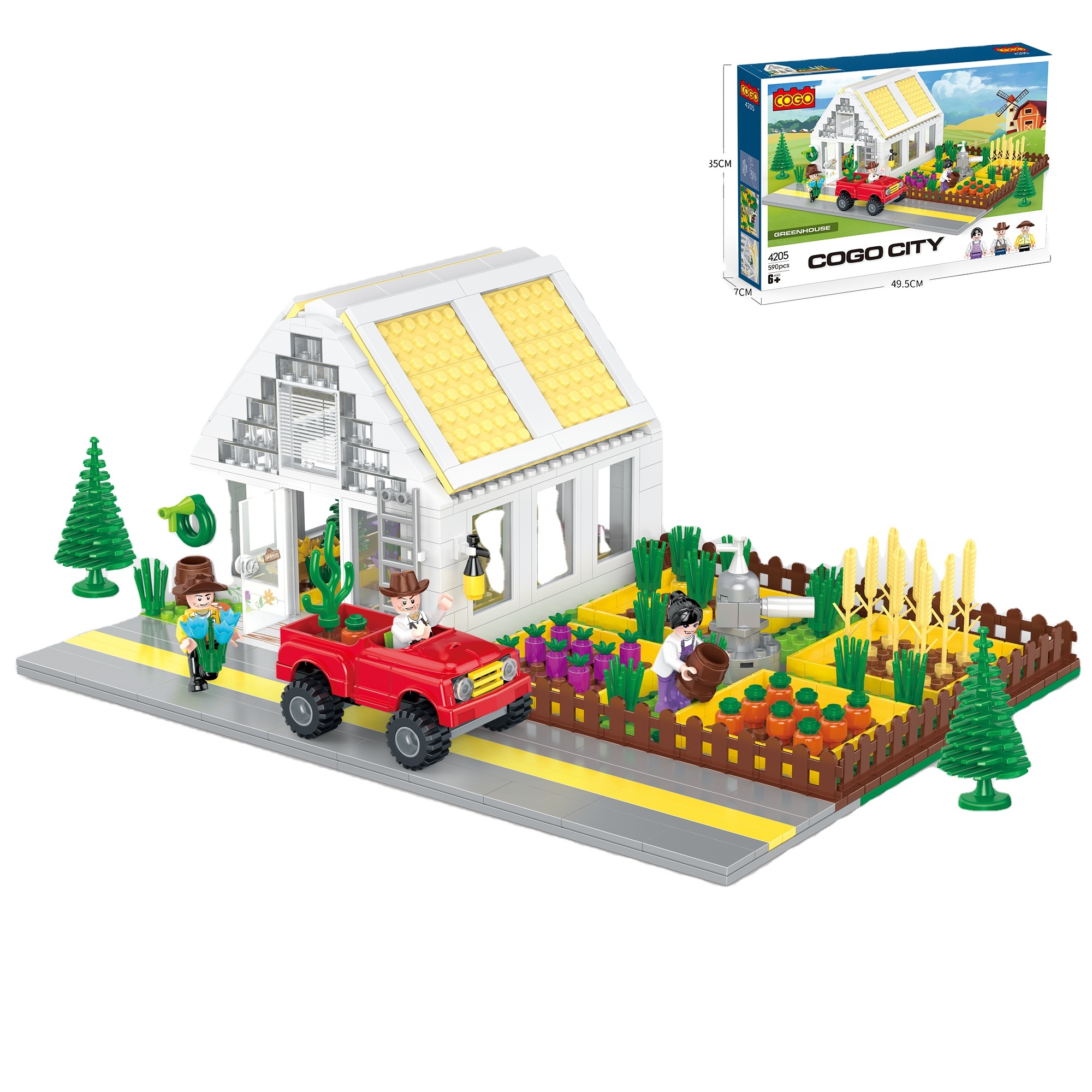 Puzzle building blocks/farm series/garden greenhouse 590PCS
