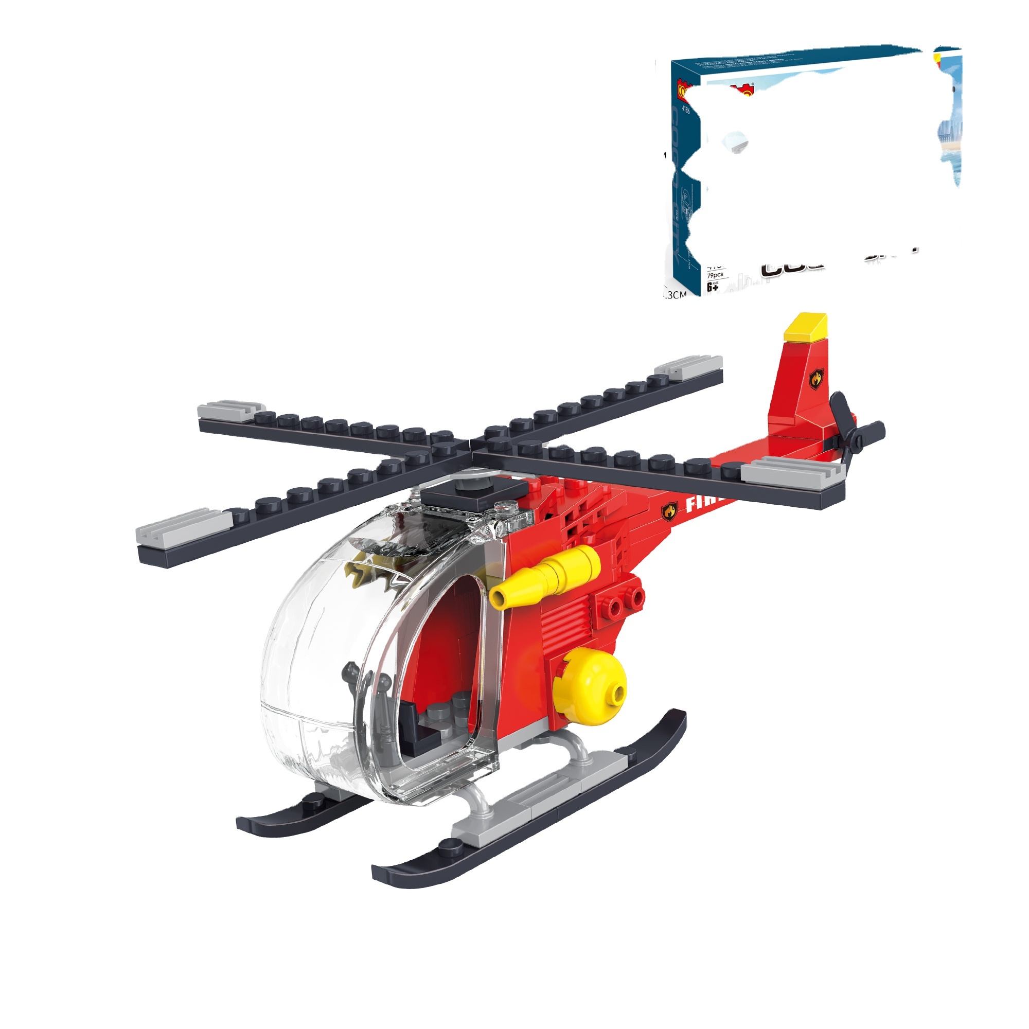 Puzzle Building Blocks/small Particles/new City Series/fire Ambulance Aircraft 79PCS