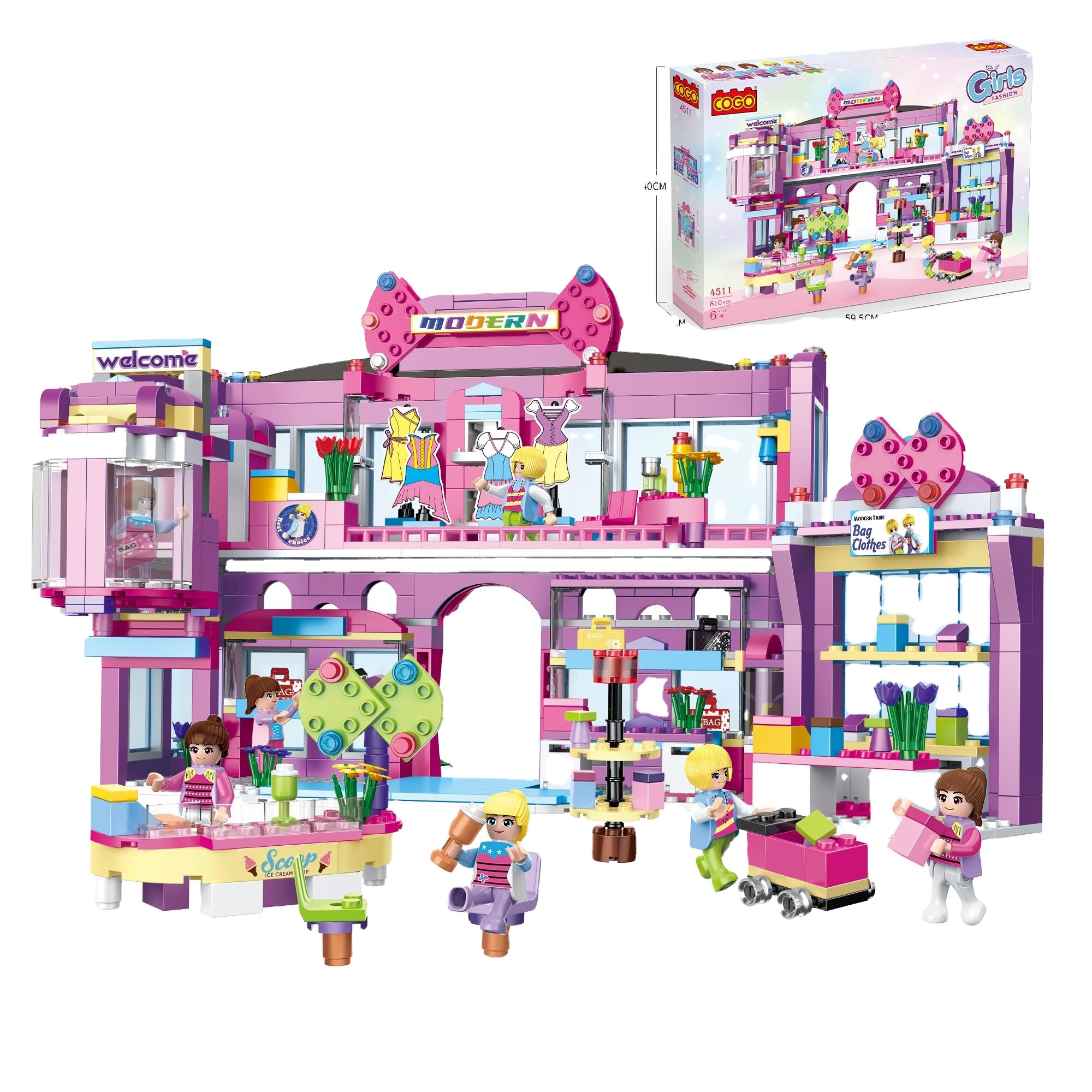 Puzzle Building Blocks/small Particles/fashion Girls/810PCS Shopping Mall