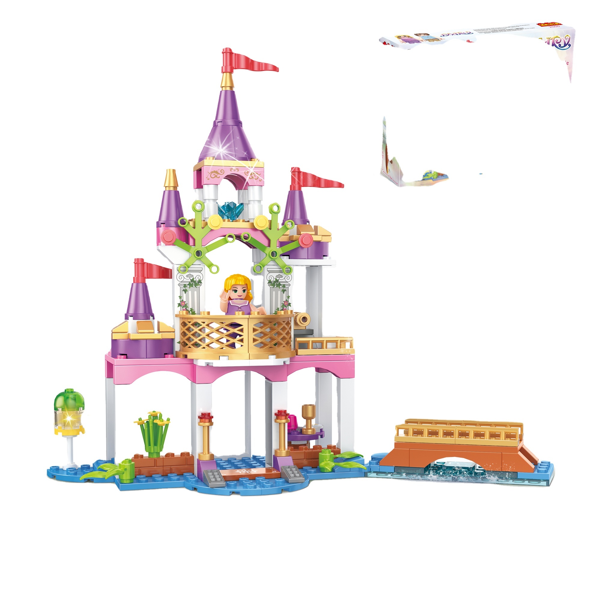 Puzzle building blocks/small particles/girls series/Swan Lake Castle 191PCS