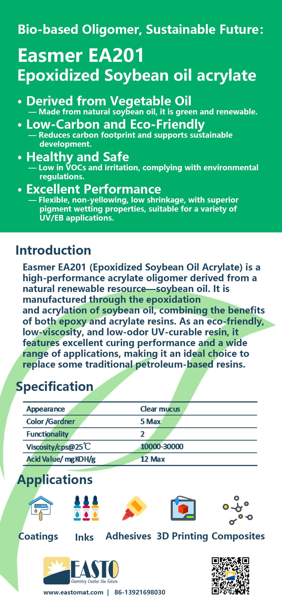 Bio-based Oligomer:Easmer EA201