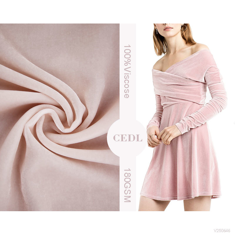 Luxuriously Soft Silk Base Fabric Rayon Velvet Surface Velvet Fabric Dress Fabric