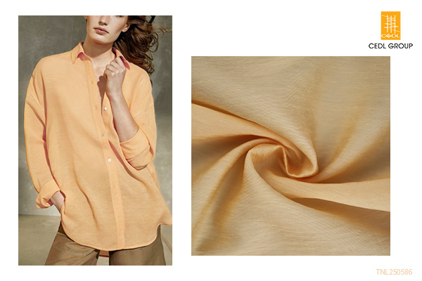 Light and Breathable Lyocell Linen Nylon Blended Wrinkle-Resistant Women Shirt Dress Fabric