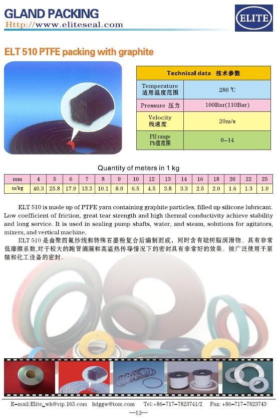PTFE graphite packing