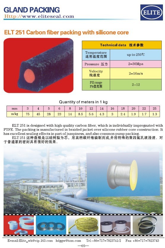 Silicone resin core carbon fiber packing