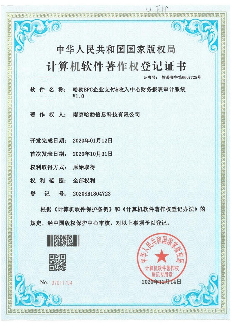 哈勃EPC企业支付&收入中心财务报表审计系统V1.0 哈勃EPC企业支付&收入中心财务报表审计系统V1.0