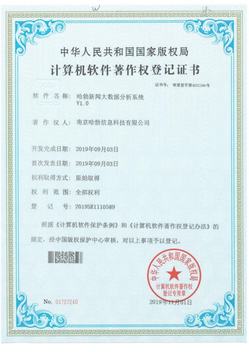 哈勃新闻大数据分析系统V1.0 哈勃新闻大数据分析系统V1.0