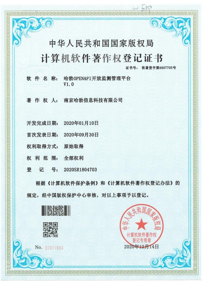 哈勃OPENAPI开放监测管理平台V1.0 哈勃OPENAPI开放监测管理平台V1.0