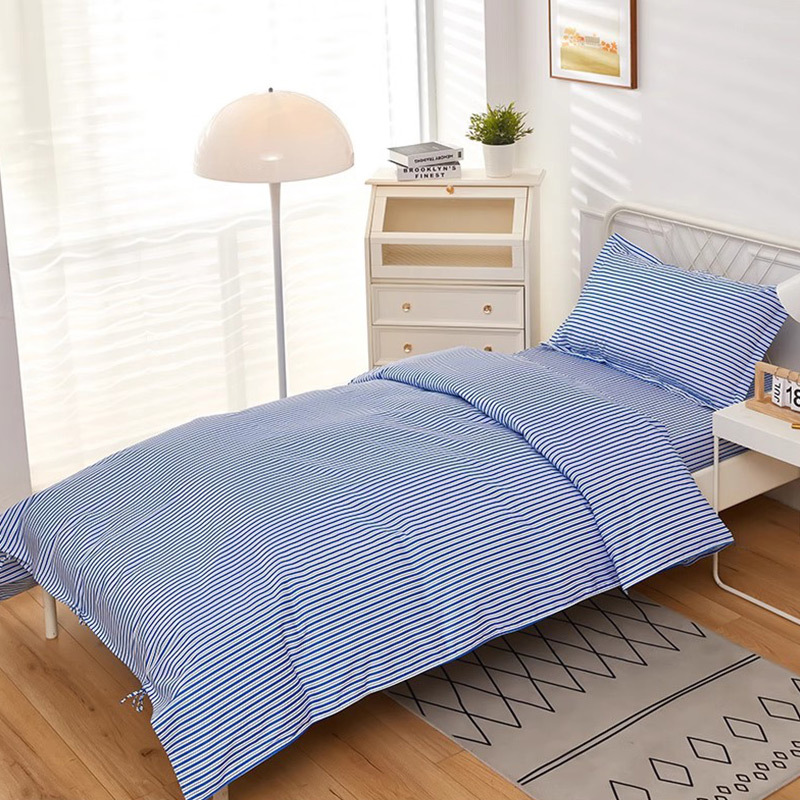 Hospital cotton three-piece set - three-line sapphire blue