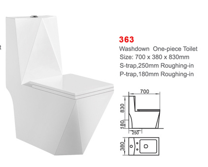 Ceramic Toilet Home Bathroom White Integrated Toilet
