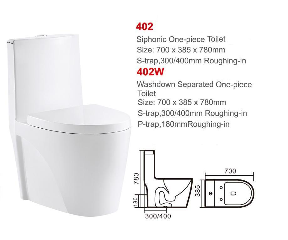 Good Quality Ceramic Sanitary Wares Luxury Porcelain Washdown One-Piece Toilet