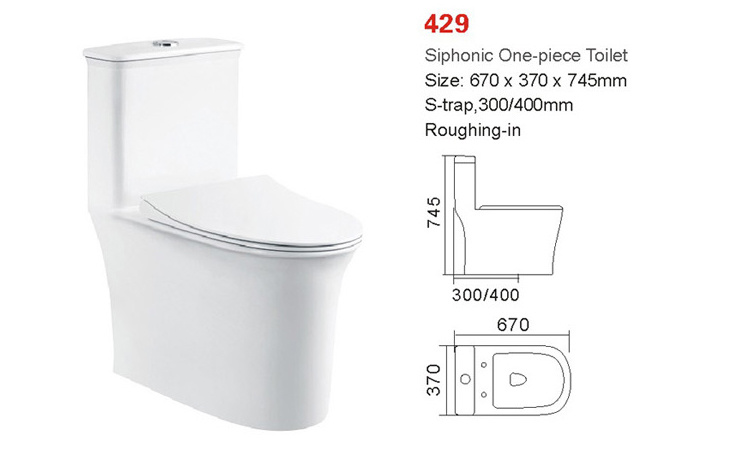 Hotel  Ceramic Integrated European-style One-piece Toilet