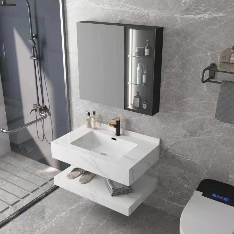 518-80 Seamless Gobia white matching mirror cabinet