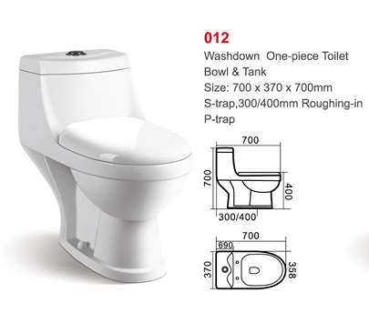 Hot  Sale European Floor Flush S-trap Integrated Toilet