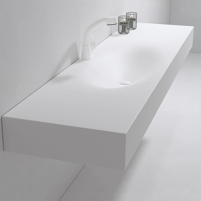 Trendy Integrated KASI Acrylic Basins in Duasein Corian Bathroom Vanities