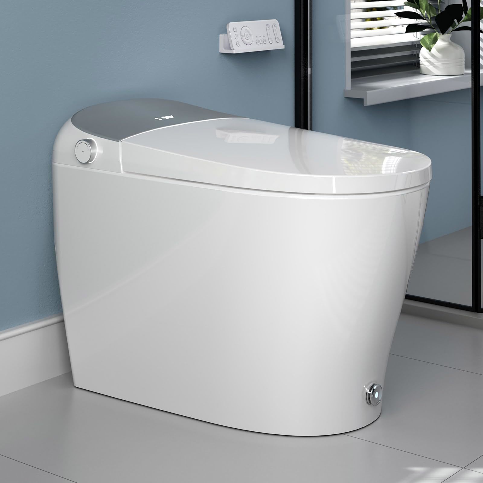 All-in-One Smart Bidet Toilet: Heated Seat, Elongated Japanese Design, Automatic Flush, Dryer, Night Light, & Digital Display