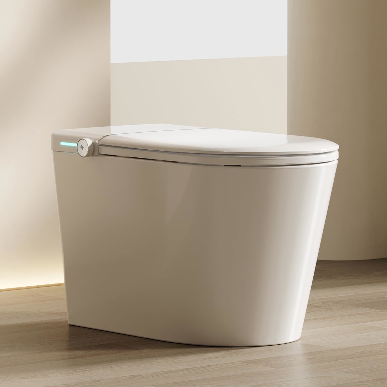 Modern Electric Tankless Smart Toilet: One-Piece Bathroom Fixture with Auto Flush, Foot Sensor, Heated Seat, Nightlight, and Dual Flush Options (1.32 GPF/0.92 GPF), 12" Rough-In