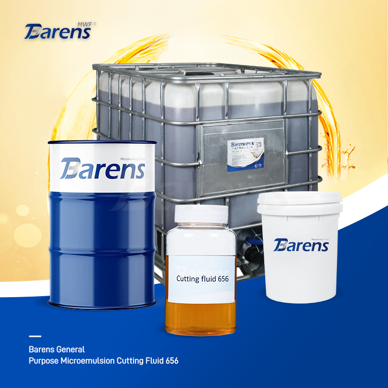 Barens Microemulsion Cutting Fluid 656 is a general-purpose water-soluble tapping and die cutting fluid suitable for aerospace, new energy vehicles, and electronic components.