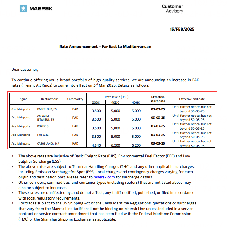 Several shipping companies announced price increases on March 1st. If you have cargo, hurry up to book a berth and get it out before it's too late, as prices will be even higher later.