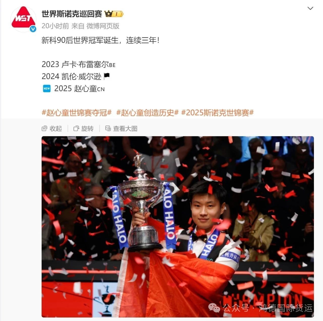 Hongde Helps Zhao Xintong Win the World Championships: A Moment of Glory for Professional Logistics | Marine Export Logistics