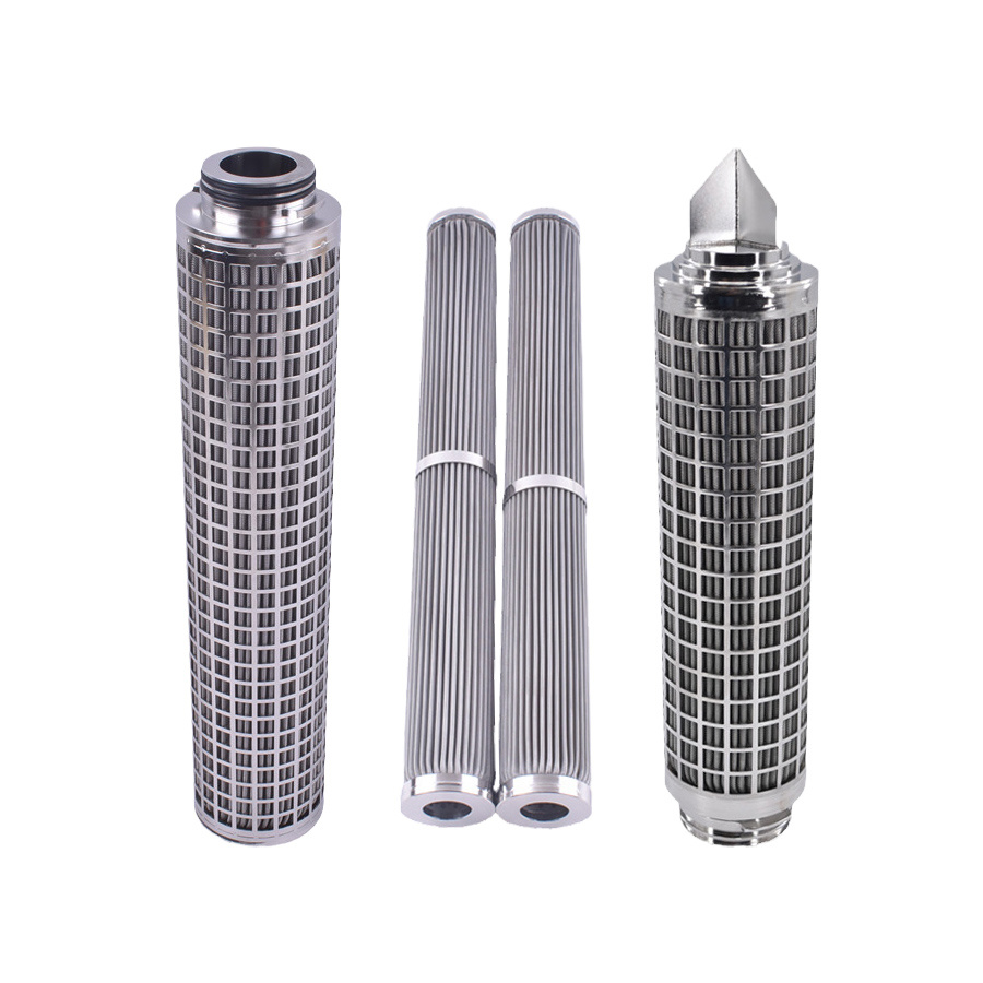 Stainless steel melt filter element