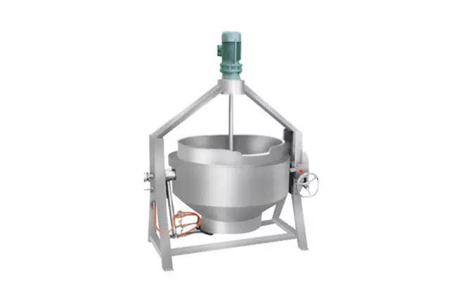 High frame Jacketed pot with mixer