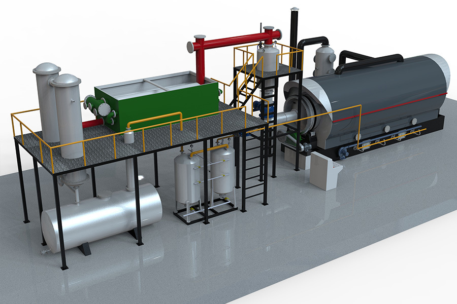 Water tank + tube cooling type Waste Plastic Refinery Equipment