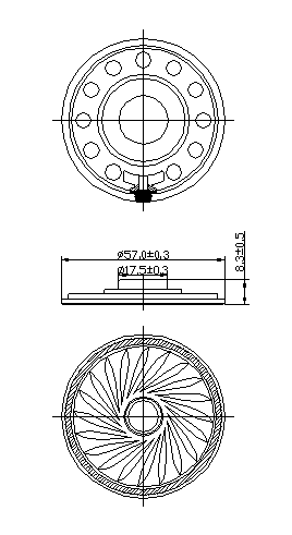 D57 H8.5 8Ω 0.5W