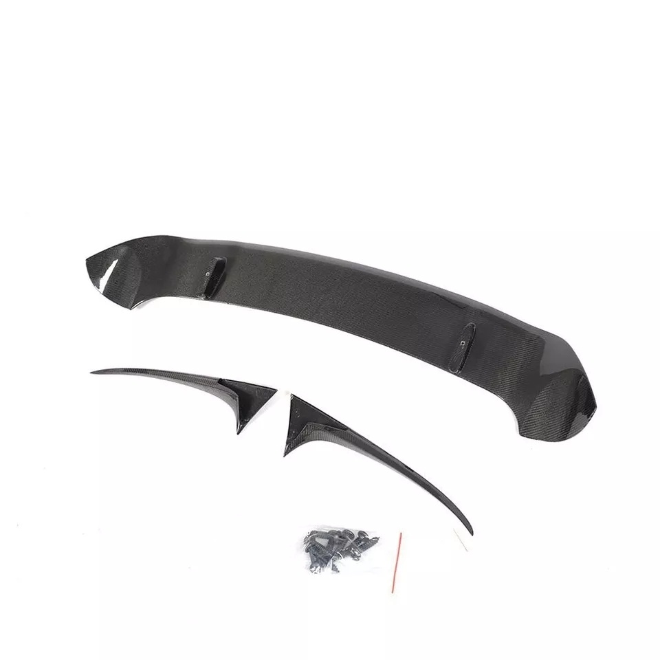 Carbon Fiber Auto Parts Factory Customized Glossy Carbon Car Rear Roof Spoiler Top Window Wing Lip for Porsche BMW Benz Audi