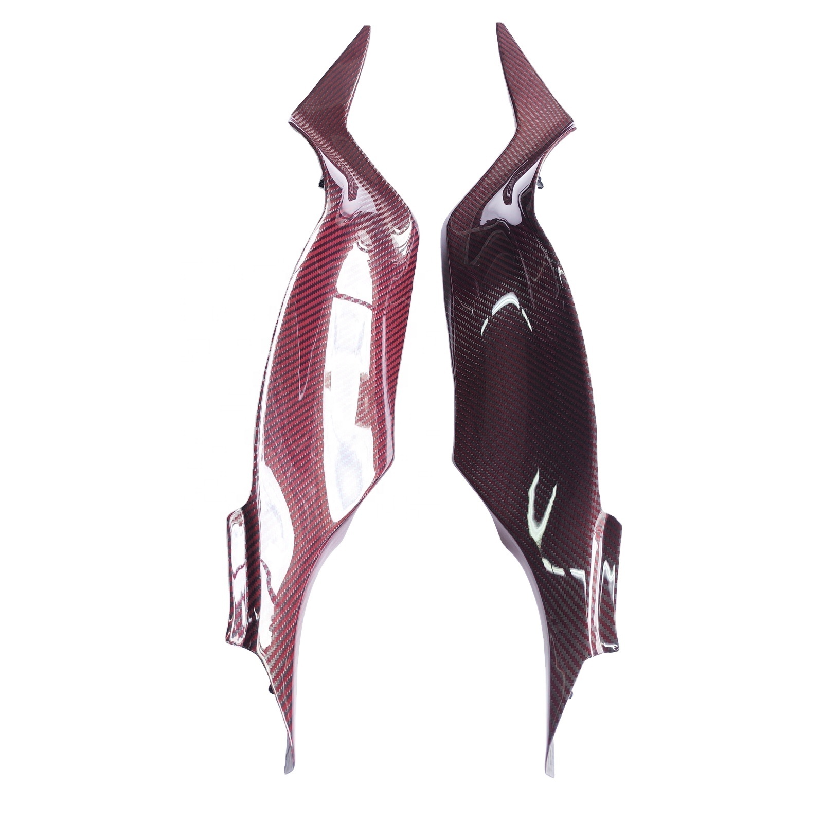Quality Carbon Fiber Motorcycle Parts Glossy Carbon Under tank Covers for Kawasaki ZX6R 2019
