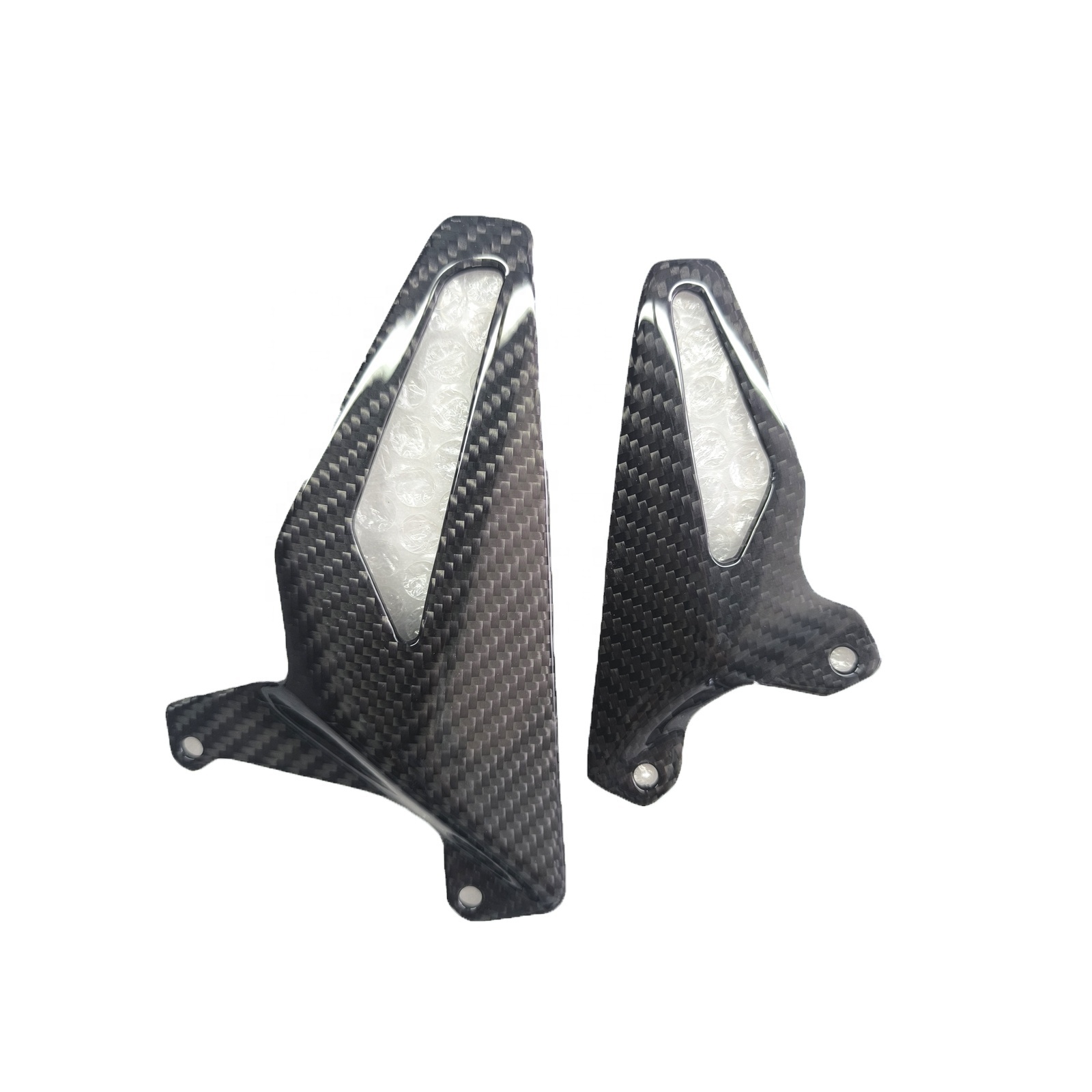 Quality carbon fiber motorcycle parts glossy carbon Heel Guards for Ducati Panigale V4