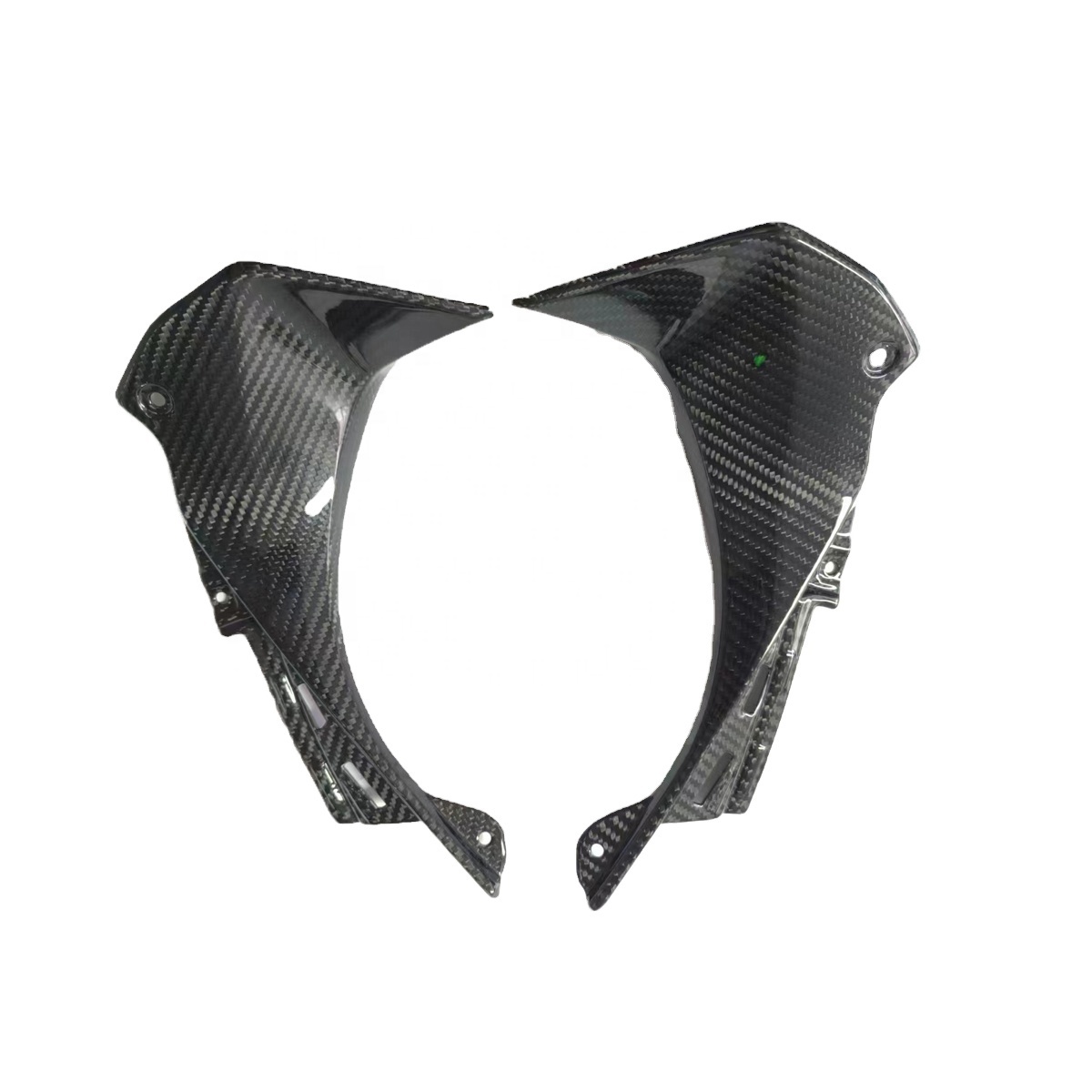 Quality Carbon Fiber Motorcycle Parts Glossy Carbon air Duct Covers for Kawasaki ZX6R 2019