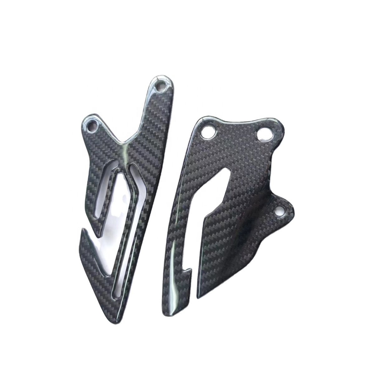 Quality Carbon Fiber Motorcycle Parts Glossy Carbon Heel Plates for Yamaha YZF-R12015-2016