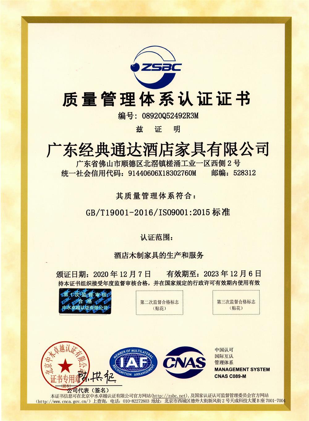 Quality Management System Certification