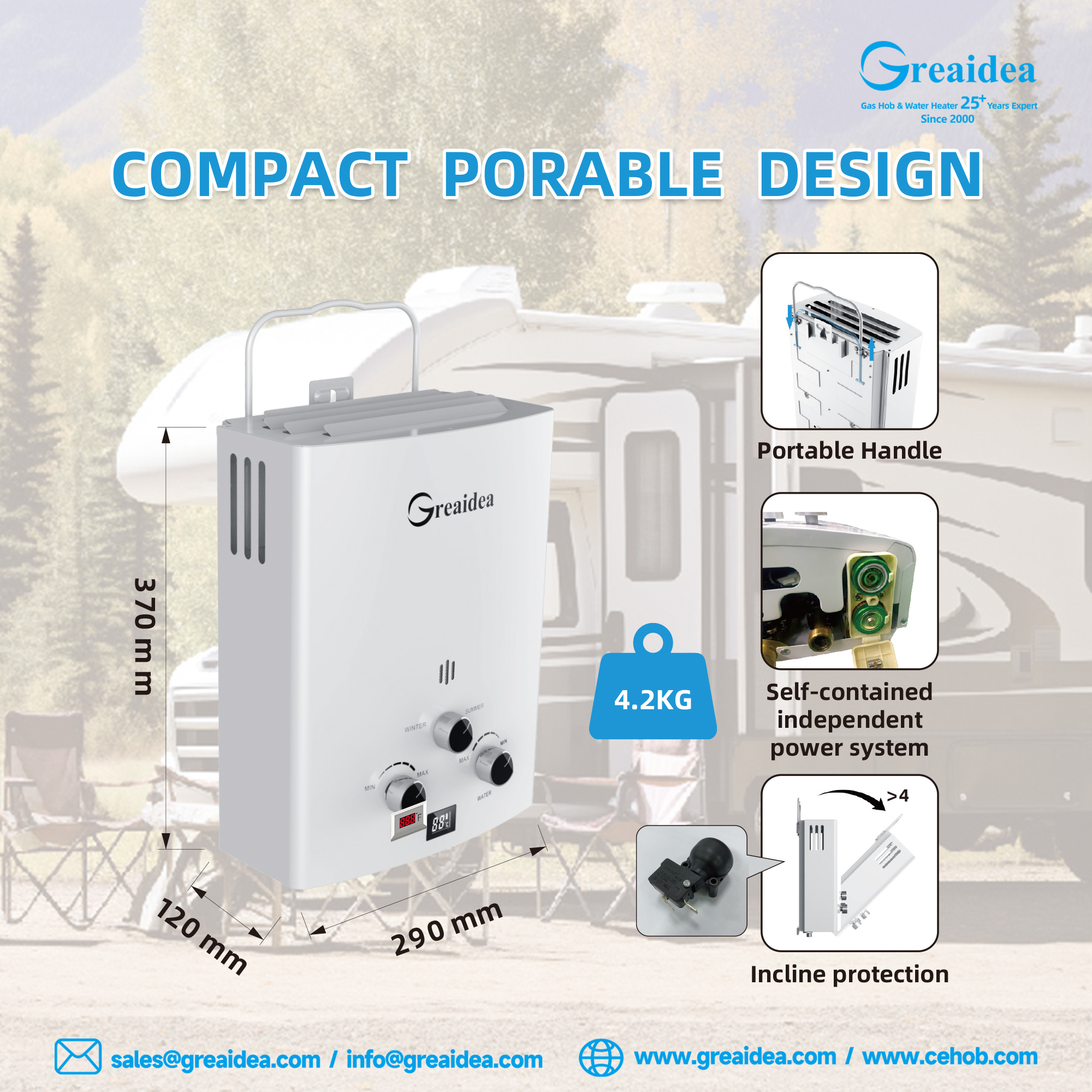  Газовая варочная панель Greaidea с 4 конфорками из нержавеющей стали оснащена большими чугунными подставками под кастрюли 