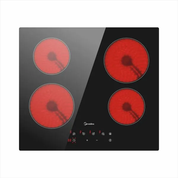 Greaidea's 4 Burner stainless steel gas hob features big cast iron pan support