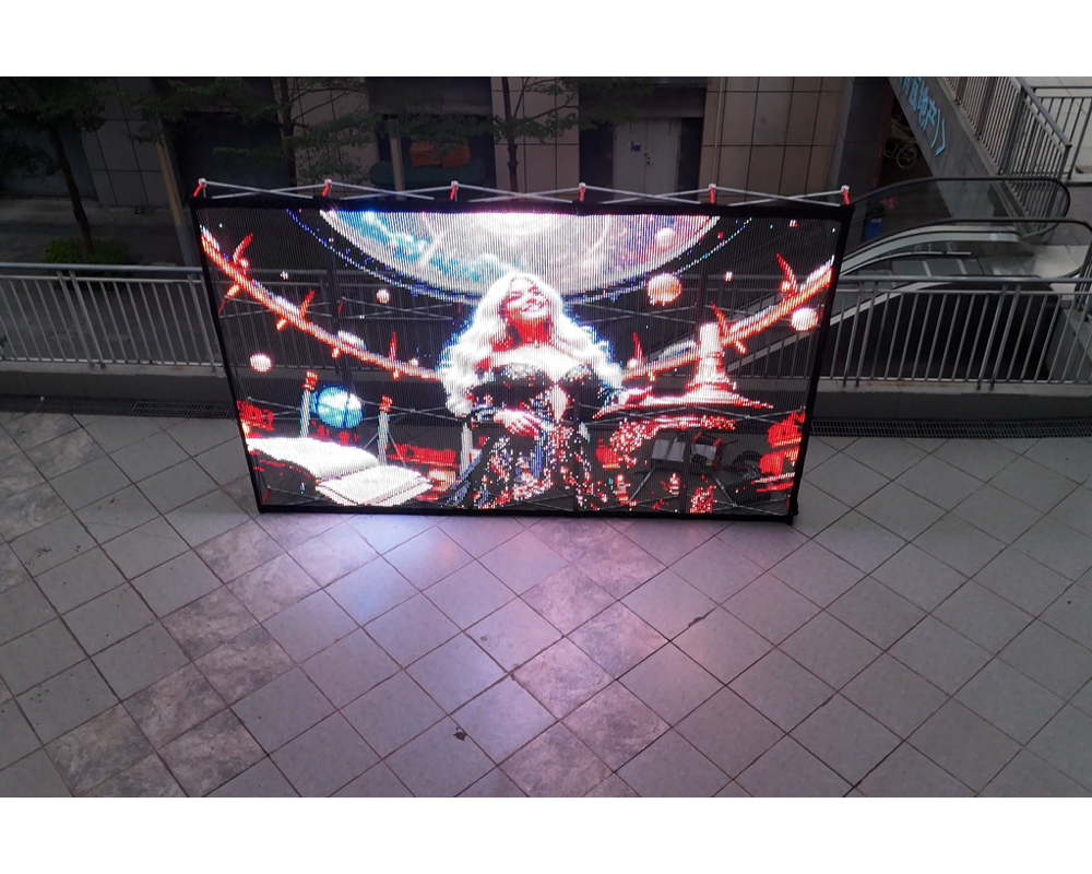 Foldable transparent cloth LED screen P20 Foldable transparent cloth LED screen P20