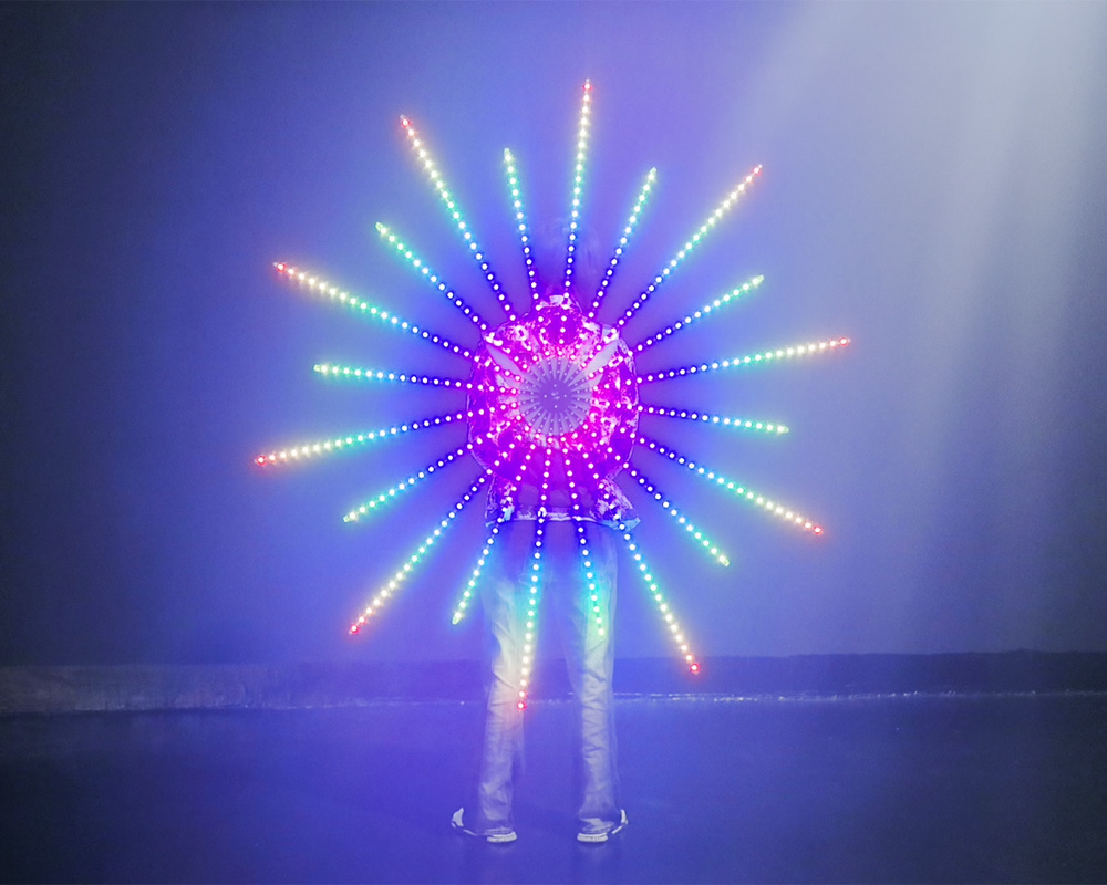 LED firework backpack